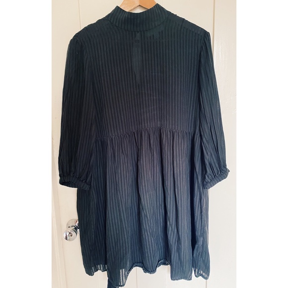 Amour Vert Alina Baby Doll Black Stripe Dress. Size S - Picture 4 of 7